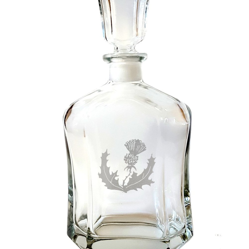 Scottish Thistle Decanter & Rocks Glass Set - Picture 2 of 6